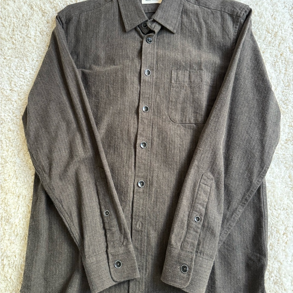 Men's Brown Button-Up Shirt